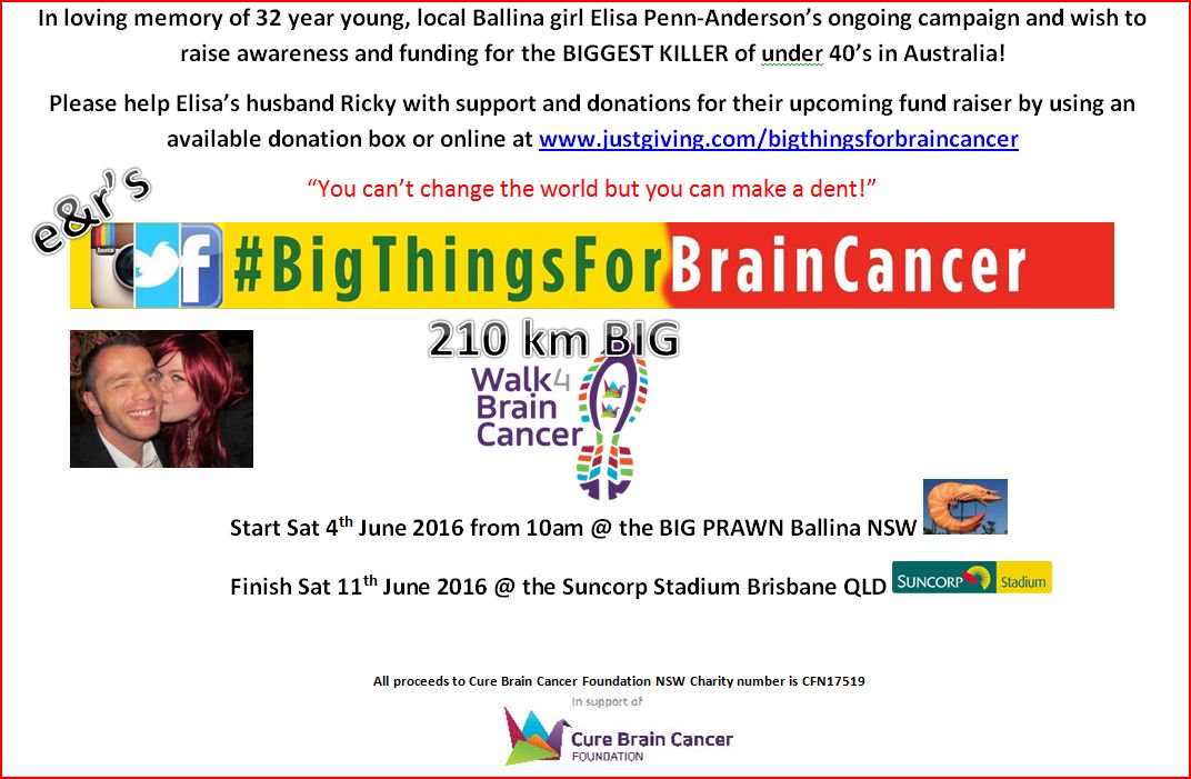 BigThingsForBC's tweet photo. Please RT our upcoming BIG fundraiser
Murphy and I are going to walk 210km #bigthingsforbraincancer
Hope,Faith,Love https://t.co/gwJcEUMrQC