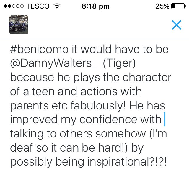 sjgregory01's tweet photo. #benicomp vote for @DannyWalters_ (sorry for the long answer - had to put it as a picture) https://t.co/3qTXhKgw09