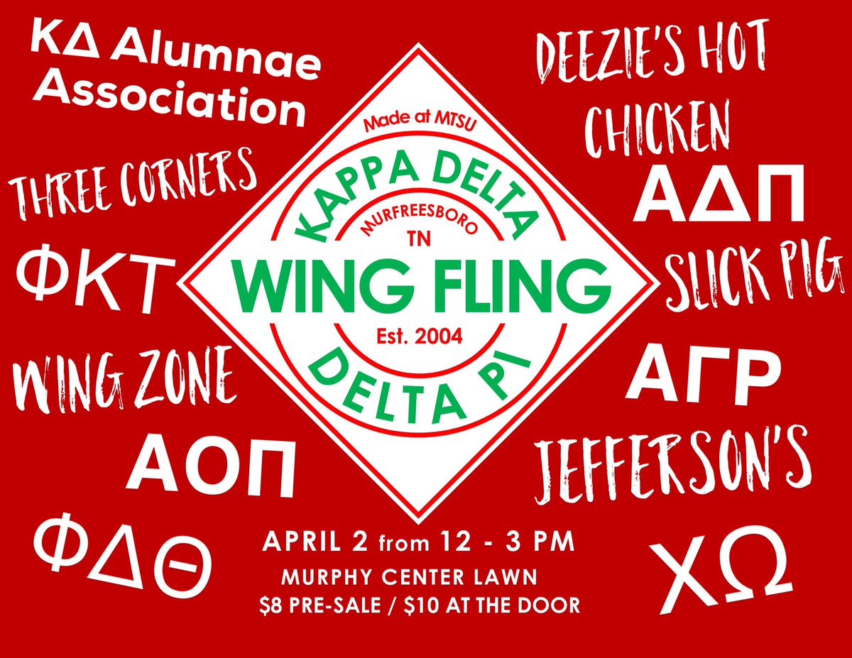 7 DAYS UNTIL WING FLING! ❤️🍀 Check out the great people  participating this year! 🍗 #kdmt