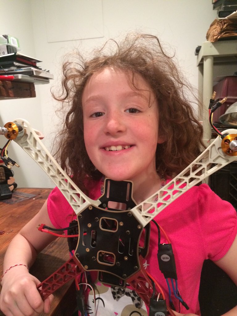 RTCallahan's tweet photo. Families that drone together, stay together.  #quadcopter #girlsthatmake #engineering #drones https://t.co/PeFL6irc5C