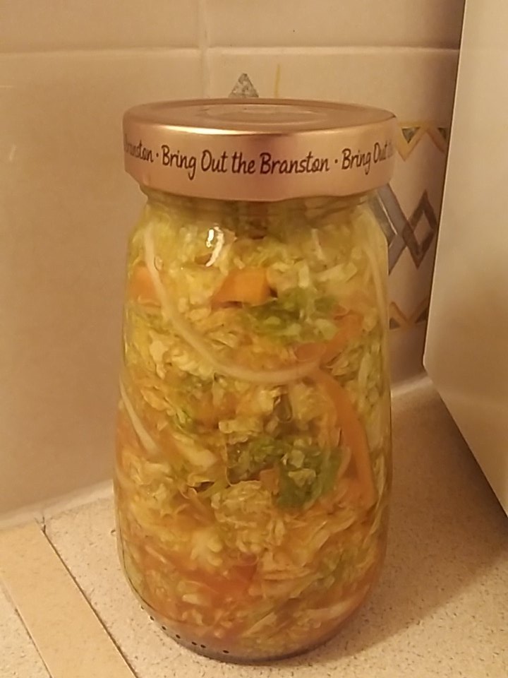 jilld17's tweet image. First attempt at homemade Kimchi tucked away to ferment. Cross everything! #missinglondon