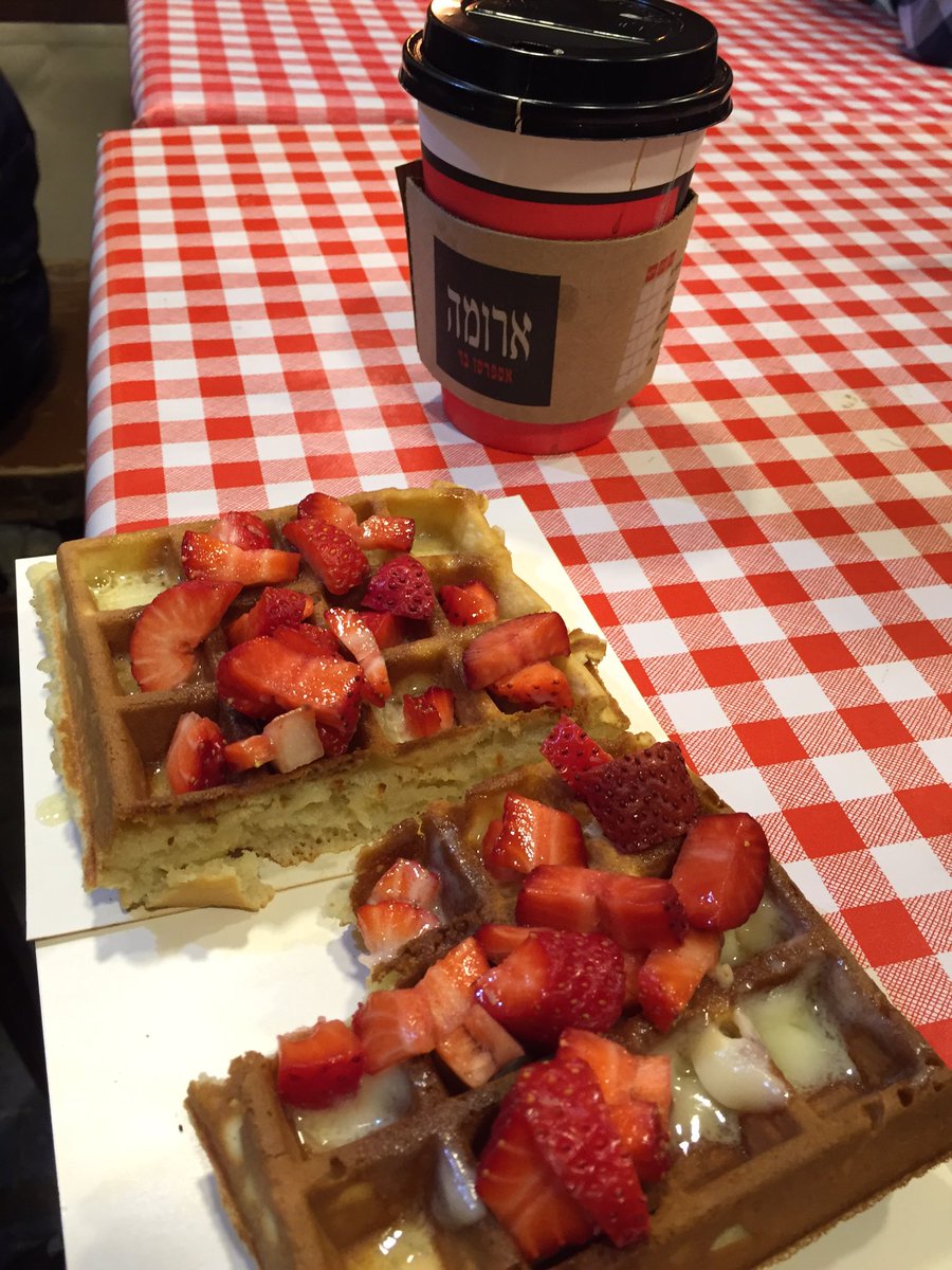 RabbiSernovitz's tweet photo. Aroma and the Waffle Lady! #iloveisrael #techerryhill https://t.co/Van6F4mxvm