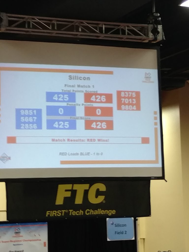 vulcan_robotics's tweet photo. Finals match 1 won by 1 point! https://t.co/aReDYx88ii