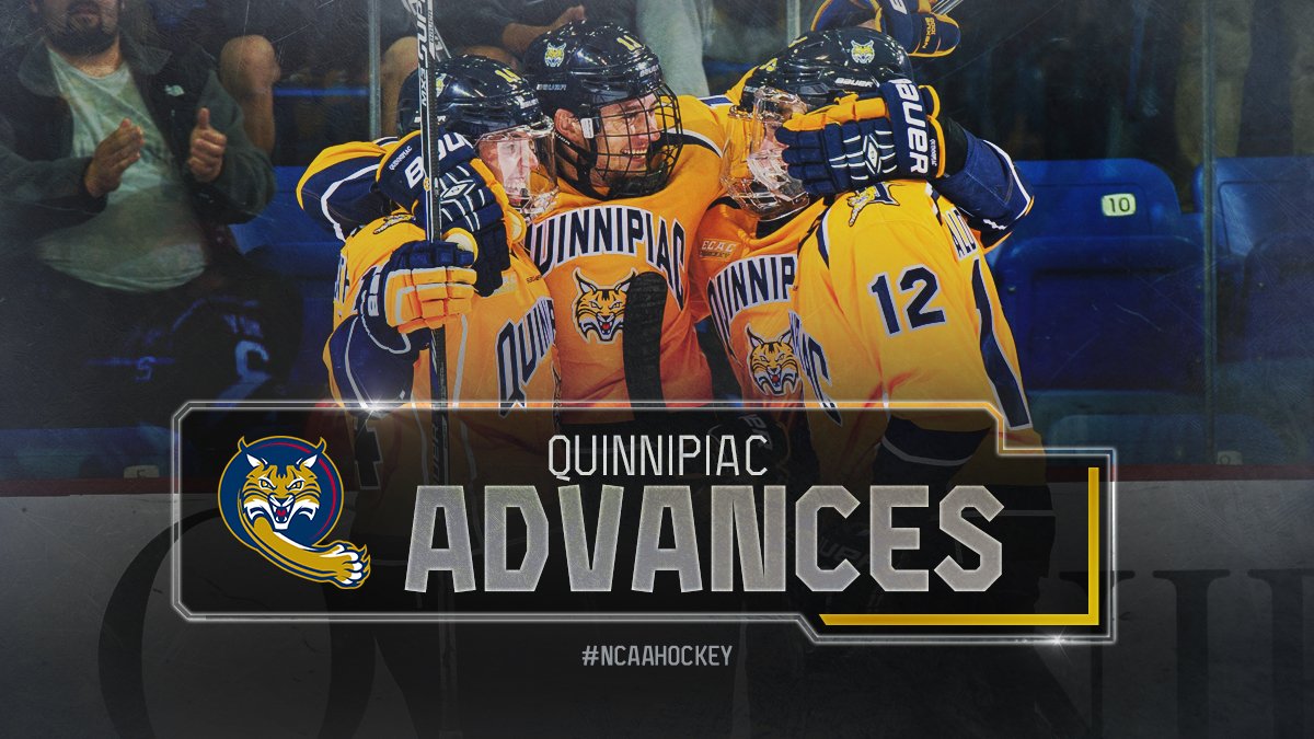 NCAAIceHockey's tweet photo. Top-seeded Quinnipiac advances to East Region Final.

#NCAAHockey https://t.co/twtM1C3ZJB