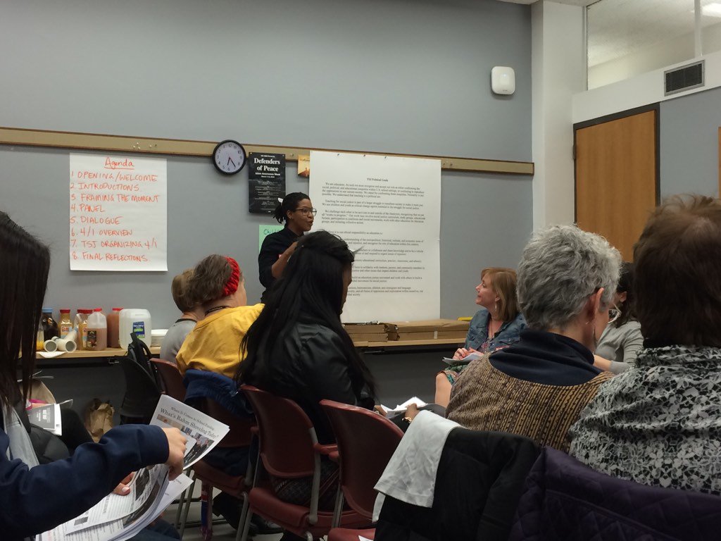 TeachForJustice's tweet photo. Prudence reminding us that #ShutDownChi will have national and international reverberations. Bad policies circulate https://t.co/C1JLvyYI3G