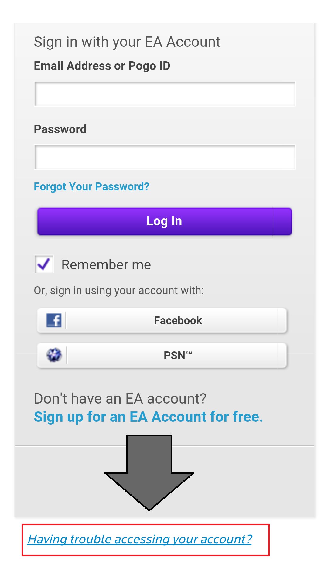 Sign up account ea How To