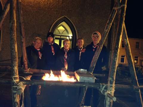 14thClareDen's tweet image. Pastoral Fire in Sixmilebridge tonight and of course sausages for all after Mass. Happy Easter 🐥🐰 @ScoutingIreland