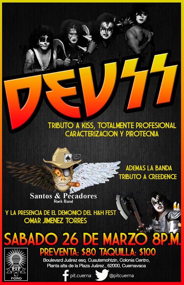 PacoLopezGalvez's tweet photo. Atn' Kiss army hoy tributo a @KISSOnline en @pitcuerna con #Devss #RockAndRollAllNite https://t.co/5mvd4ZZQo5