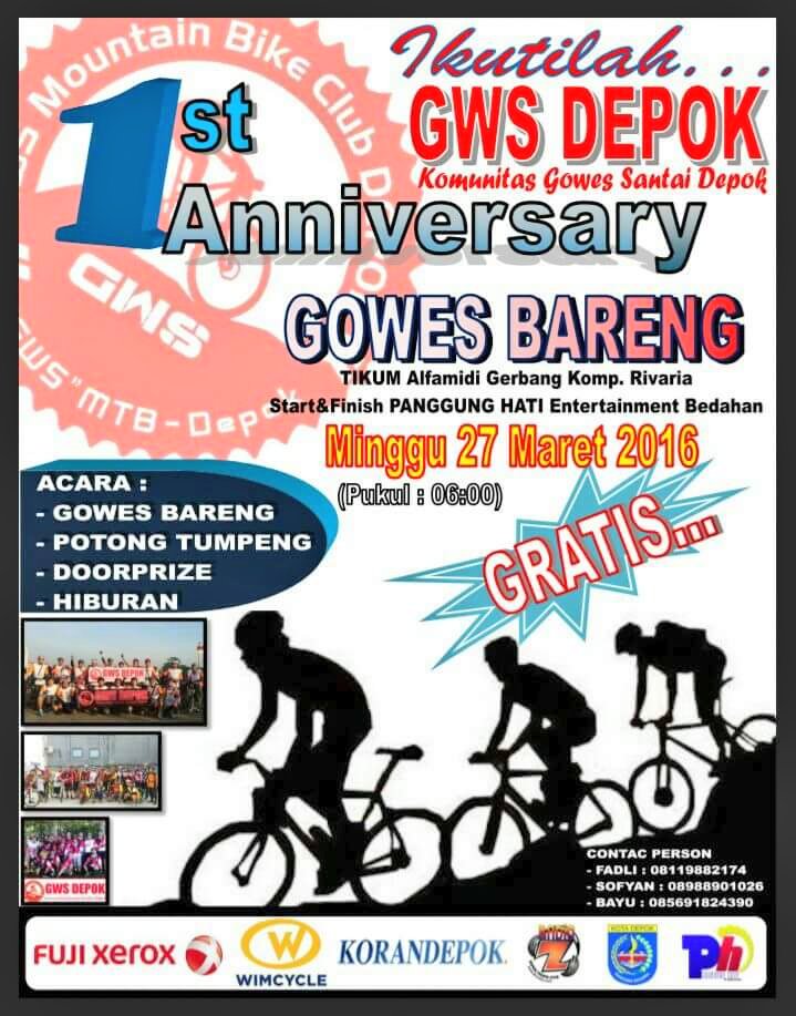 Gowes bareng pagi ini di Sawangan