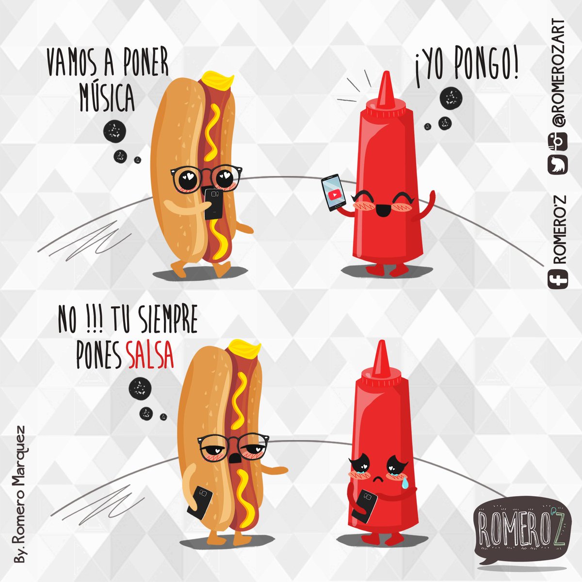 RomeroMarquezMx's tweet photo. Que Perro! jajaja #vamosaponermusica #salsa #purasalsa #hotdog #ilustracion #ilustration #RomerozArt #graphichumor https://t.co/oUlLu4nk67