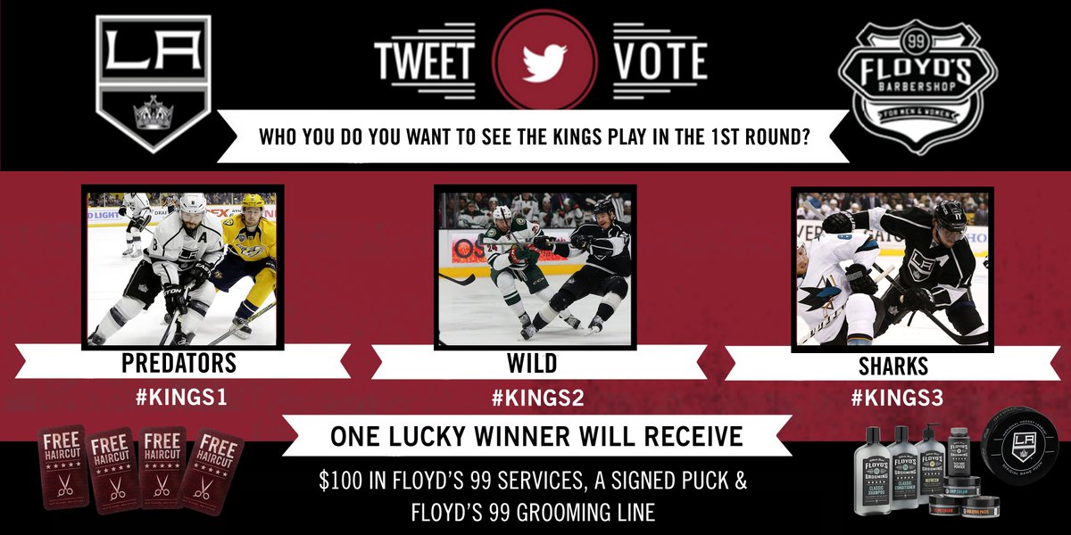 Floyds99's tweet photo. RETWEET 4 a chance 2 win a signed @LAKings puck &amp; #Floyds99 prizes! SoCal only: https://t.co/NJJliT9xF8 #BarberPoll https://t.co/oVepAxjQ9Q