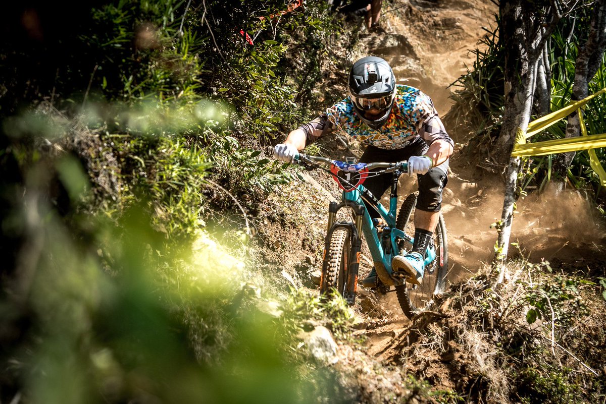 YetiCycles's tweet photo. @Richie_Rude1 ends day 1 of @World_Enduro Chile in the top spot. #YetiCycles #RaceDriven #EWSCorral P: Dave Trumpore https://t.co/8YxFFpV0L9
