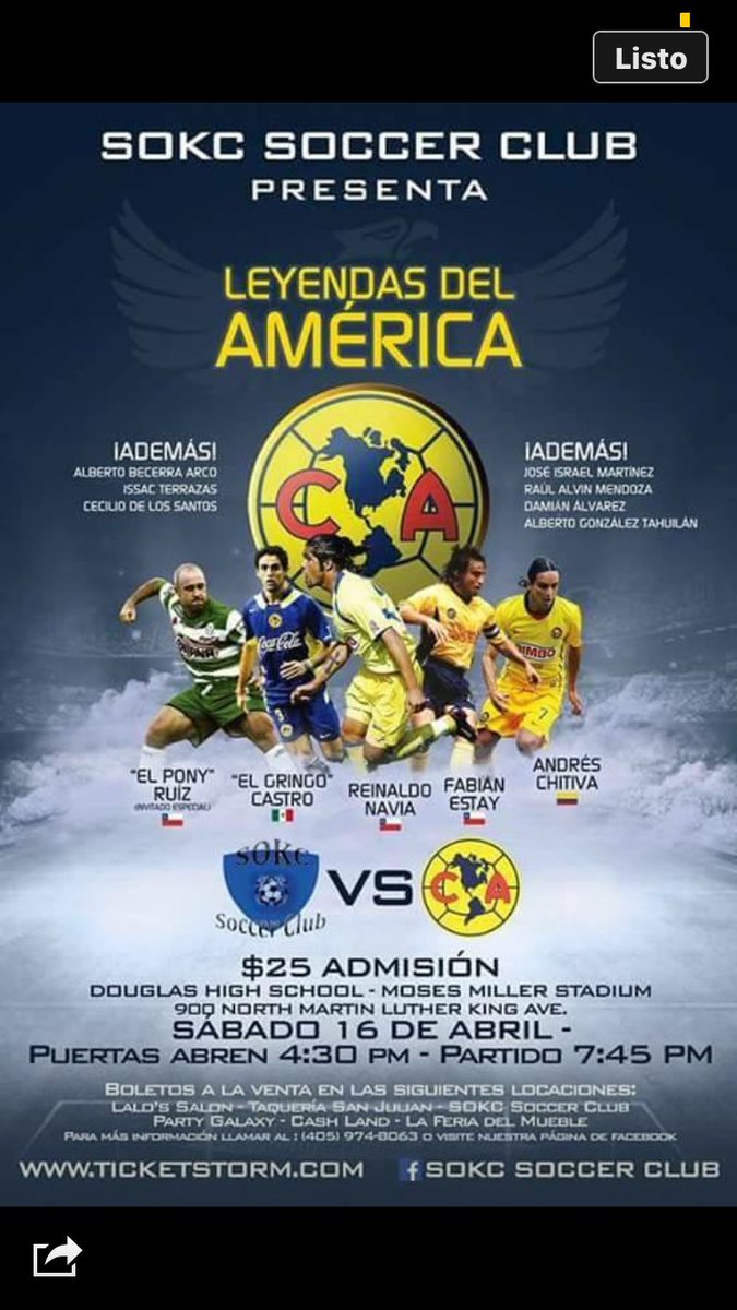 reinaldonavia's tweet photo. 16 de abril estaremos en Oklahomacity t esperamos #ExAmericanistas @ClubAmerica @AMERICA_1916 @YoAmoAlAmerica1 https://t.co/cWIIatIWuA