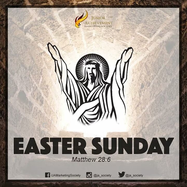 ja_society's tweet photo. "He is not here; he has risen, just as he said.." - Matthew 28:6
HAPPY EASTER, junior achievers! https://t.co/TX9PNjXedo