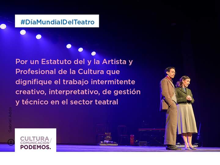 cylcultura's tweet photo. Feliz #DiaMundialDelTeatro Por un país que impulse a sus creadores, consolide nuevos públicos y facilite el acceso. https://t.co/fvmmhrt9An