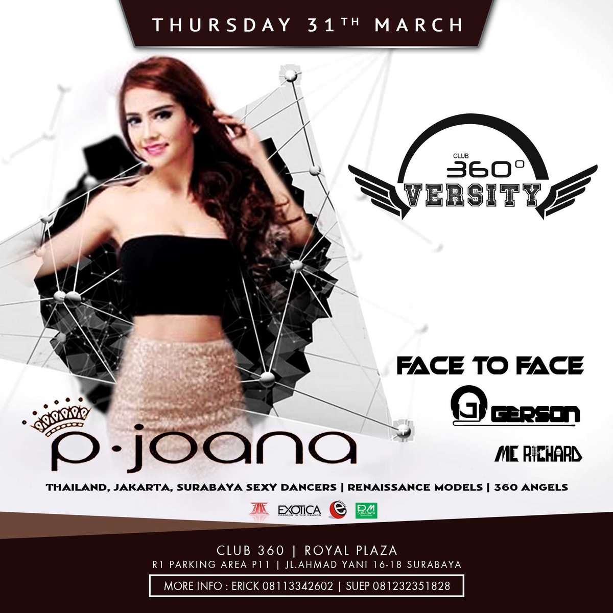 Thursday,31 <a href="/360_Club/">Club 360°</a> 360VERSITY w/ <a href="/PJoana/">Princess Joana</a> cc <a href="/EDMsurabaya/">EDM SURABAYA</a> <a href="/eventsurabaya/">Event Surabaya</a> <a href="/JatimEvent/">Info Event di Jatim</a> <a href="/SeputarEvent/">IG : SeputarEvent</a> <a href="/EventBooming/">EventBooming</a>