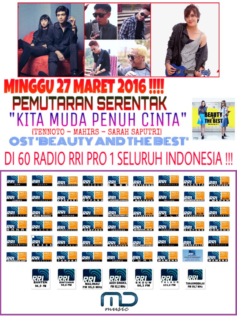 Jam 18.00 nanti, Cast &amp; Pengisi soundtrack #BeautyAndTheBest bakal seru2an di studio @912pro1 . Stay tune :)