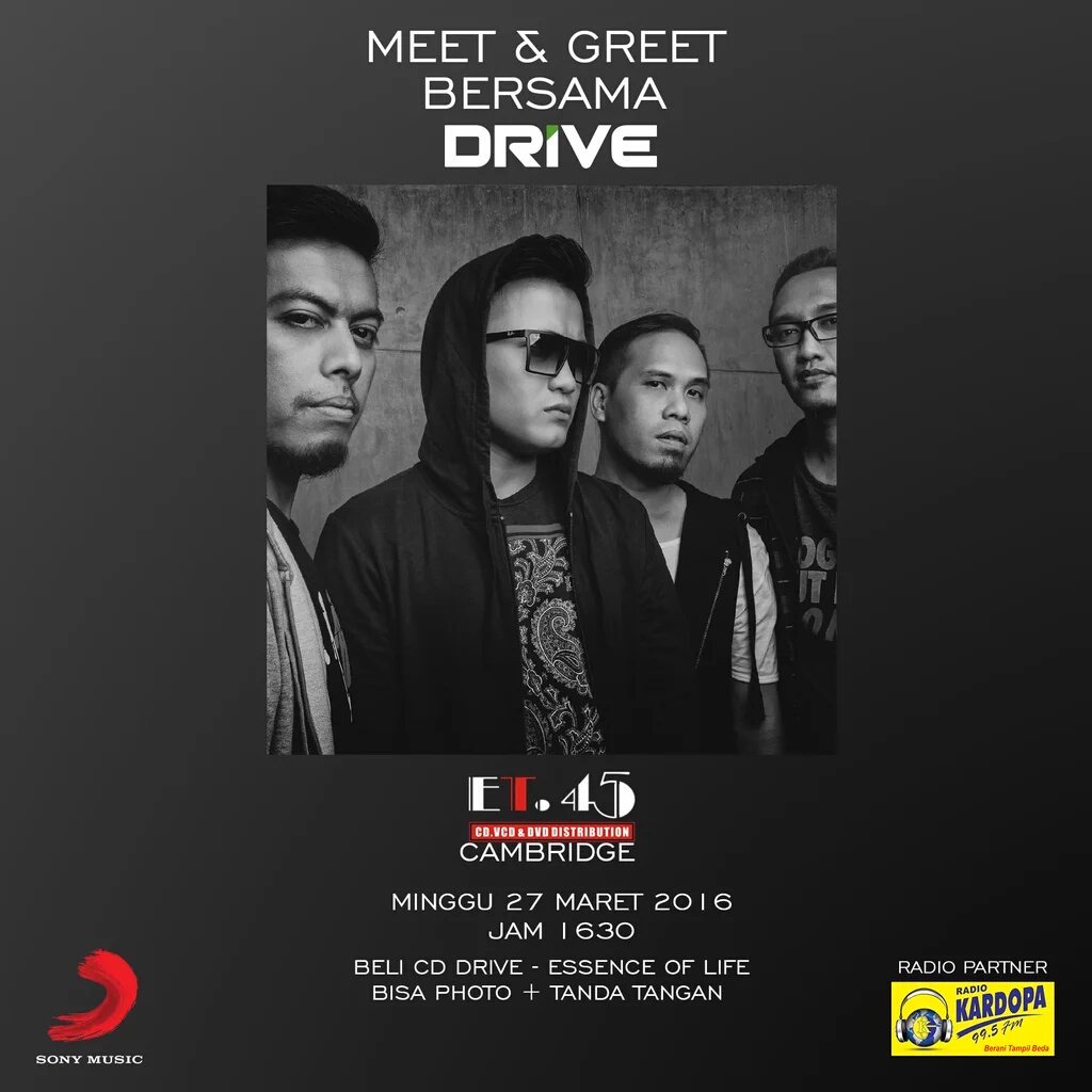 SonyMusicID's tweet photo. #SonyBuzz Sore ini, ikutan ya M&amp;G bareng @driVeindonesia bersama @KARDOPAFM di ET-45 https://t.co/1zjCc1v6hz