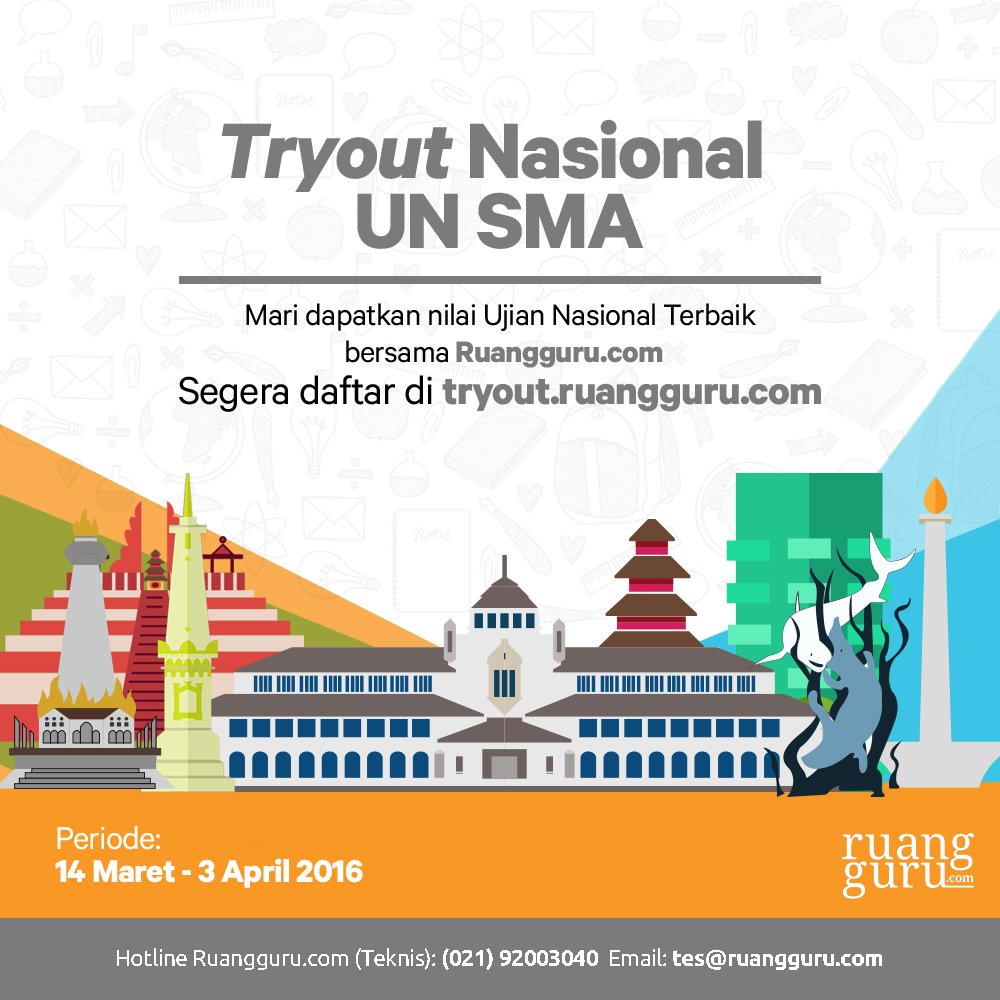 ruangguru's tweet photo. Supaya persiapan kamu lebih maksimal, yuk ikuti tryout UN Berbasis Komputer dari kami! Yuk sukseskan #LulusUN2016 :) https://t.co/xD0yC7688E