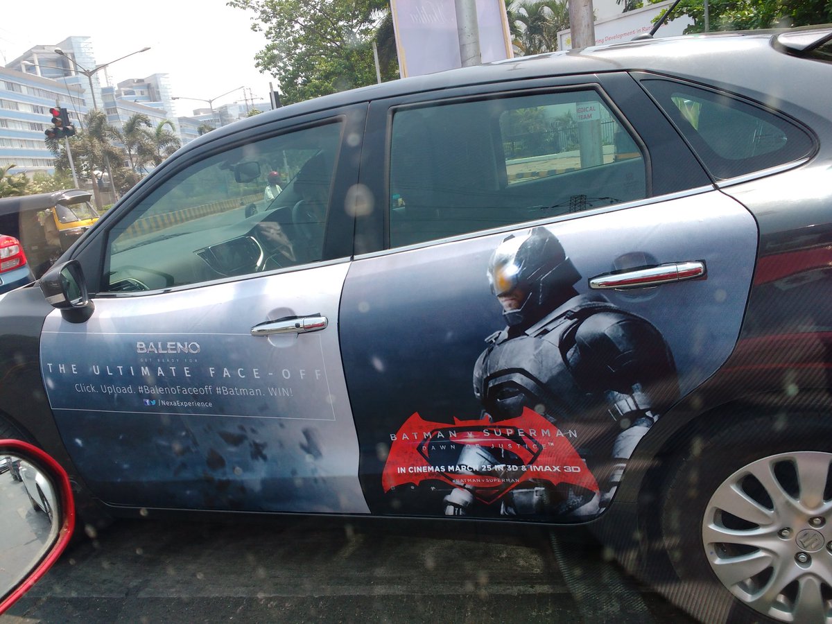 akbars600's tweet photo. @NexaExperience spotted the #Batman as well #BalenoFaceOff https://t.co/DG1OeAXlcF