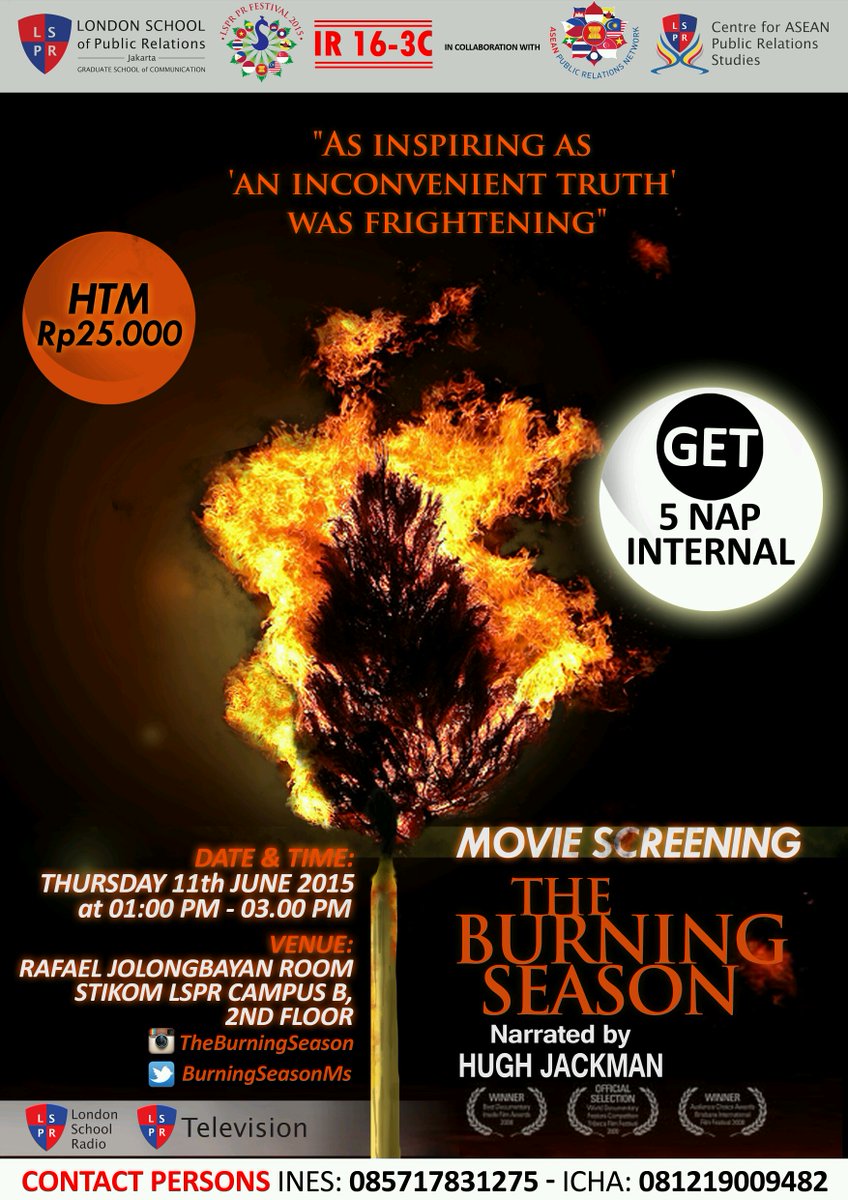 PRfestivalLSPR's tweet photo. Movie Screening of the Burning Season was narrated by Hugh Jackman. See what we have at #PRFest16 #PRFestivalLSPR https://t.co/Crb2qPPfiy