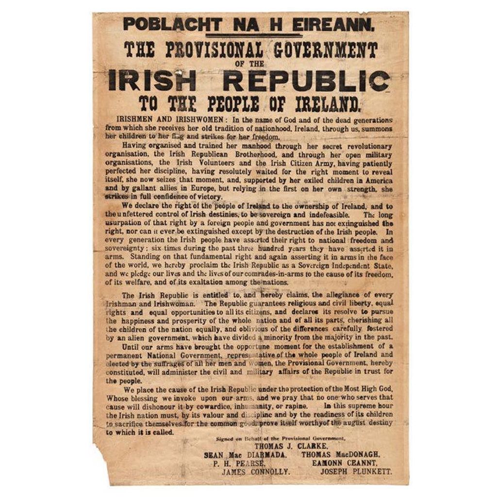 100th Anniversary of The Proclamation of the Irish Republic, as read out by Patrick Pearse… ift.tt/1LRGUHP