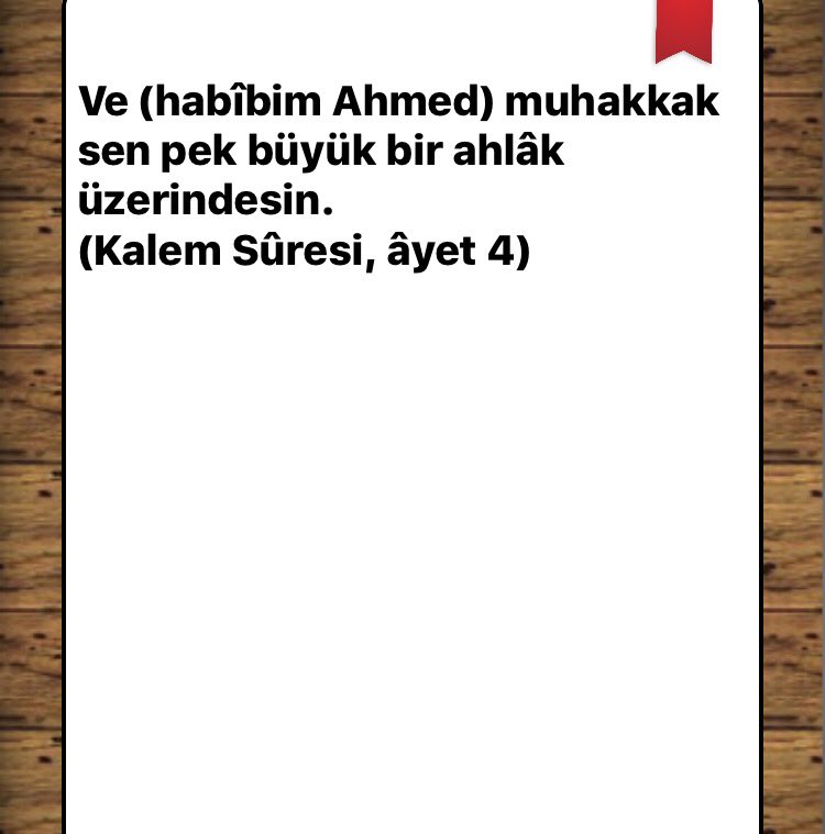 hadis_pinari's tweet photo. Ve (habîbim Ahmed) muhakkak sen pek büyük bir Ahlâk üzerindesin.
(Kalem Sûresi, âyet 4) https://t.co/ZjONnJObHT