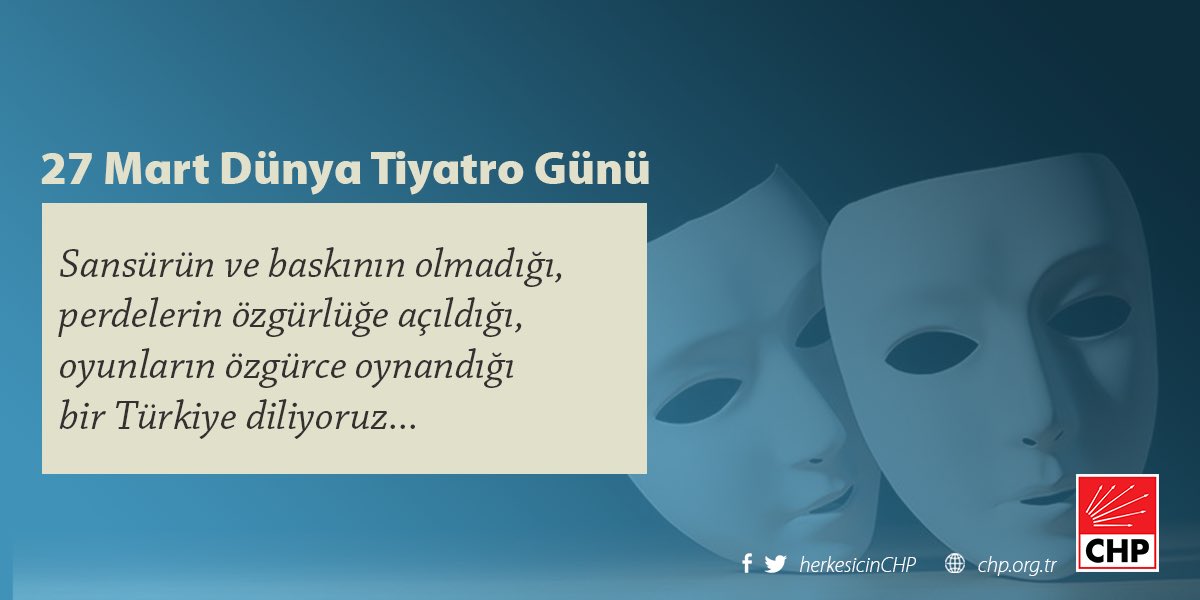 herkesicinCHP's tweet photo. #27MartDünyaTiyatroGünü https://t.co/1SRPgJYprH