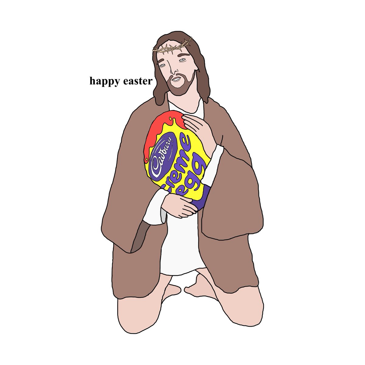 happy easter from jesus and his big egg xox
