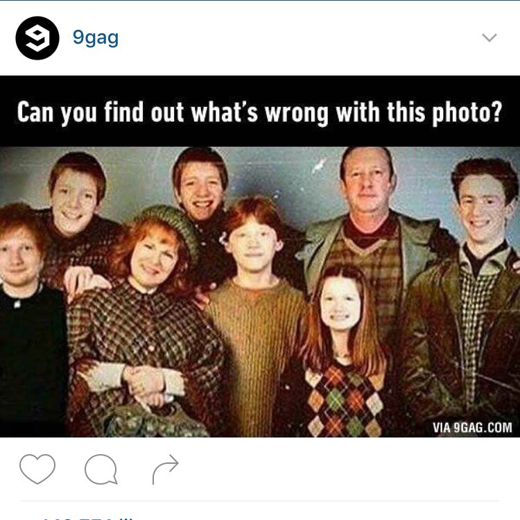 RT when you find something that's wrong it's so freaking funny in this weasley's family portrait. 😂😂😂😂😂😂