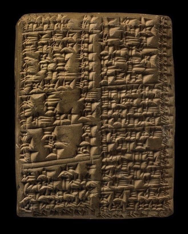 لوح مسماري يوثق اسماء النباتات المزروعة في حديقة
قصر الملك البابلي مردوخ-ابلا-ايدينا 721-710 ق.م
المتحف البريطاني