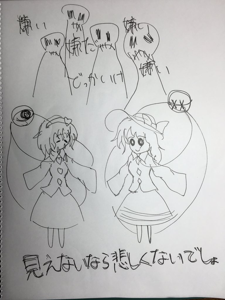 悲しいなら見えなければいい
見たくもない
#東方版真剣お絵描き5分一本勝負 