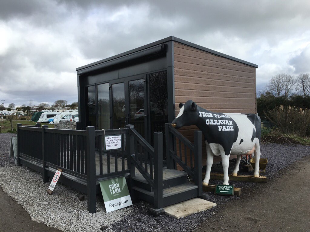 fronfarmcaravan's tweet photo. Our new reception and shop is looking good. The @swiftgroup  S-Pace from @LloydsCaravans finished with matching deck https://t.co/UGsLV9tzQ5
