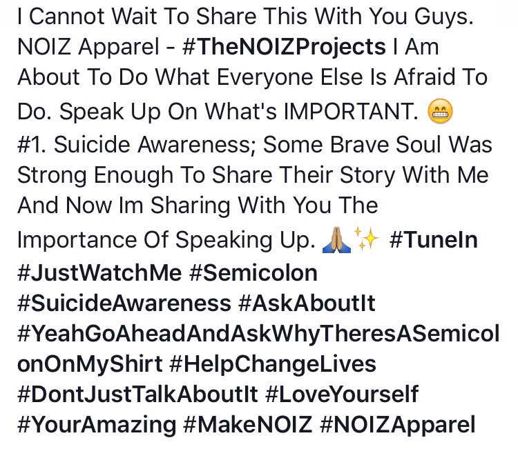 noizapparel_'s tweet photo. #Suicide Awareness #MakeNOIZ https://t.co/YucHSXESeL
