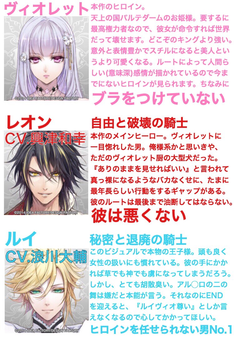 どうも！レンドフルールを布教しに参りました！！簡単なメインキャラ