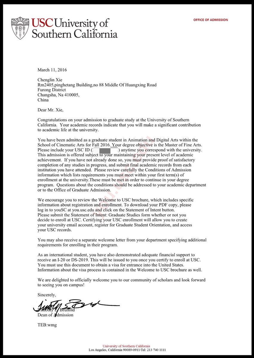 Chenglin_Xie's tweet photo. Really hard choice between CalArts and USC ~ https://t.co/PMn7hPDljV