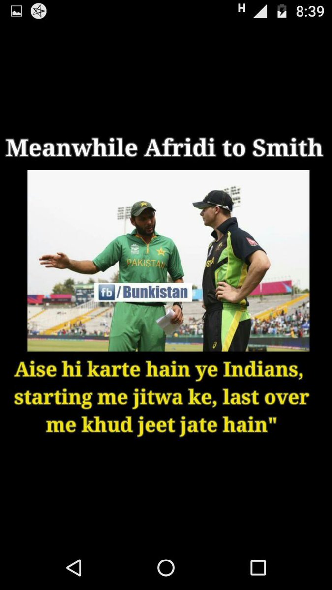 imnareshv's tweet photo. 190.
Meanwhile Afridi to Smith @SAfridiOfficial #IndvsAus #Ind https://t.co/iCHcKDMHHE