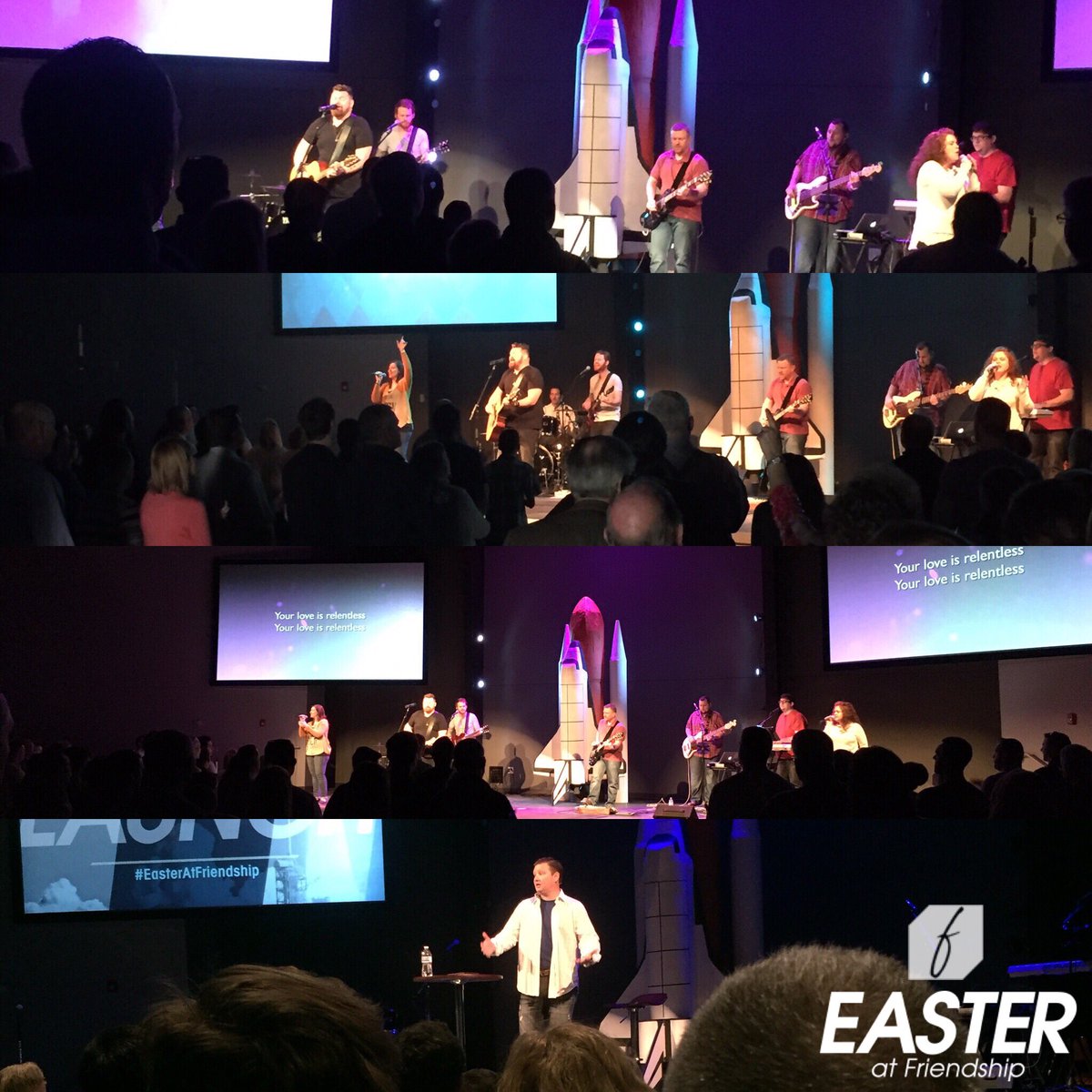 exp_friendship's tweet photo. The cross is overcome! Shout Hosanna! He rose from the grave! #EasterAtFriendship #MOMENTUMLAUNCH #LaunchIsHere https://t.co/r0agNgDxXL