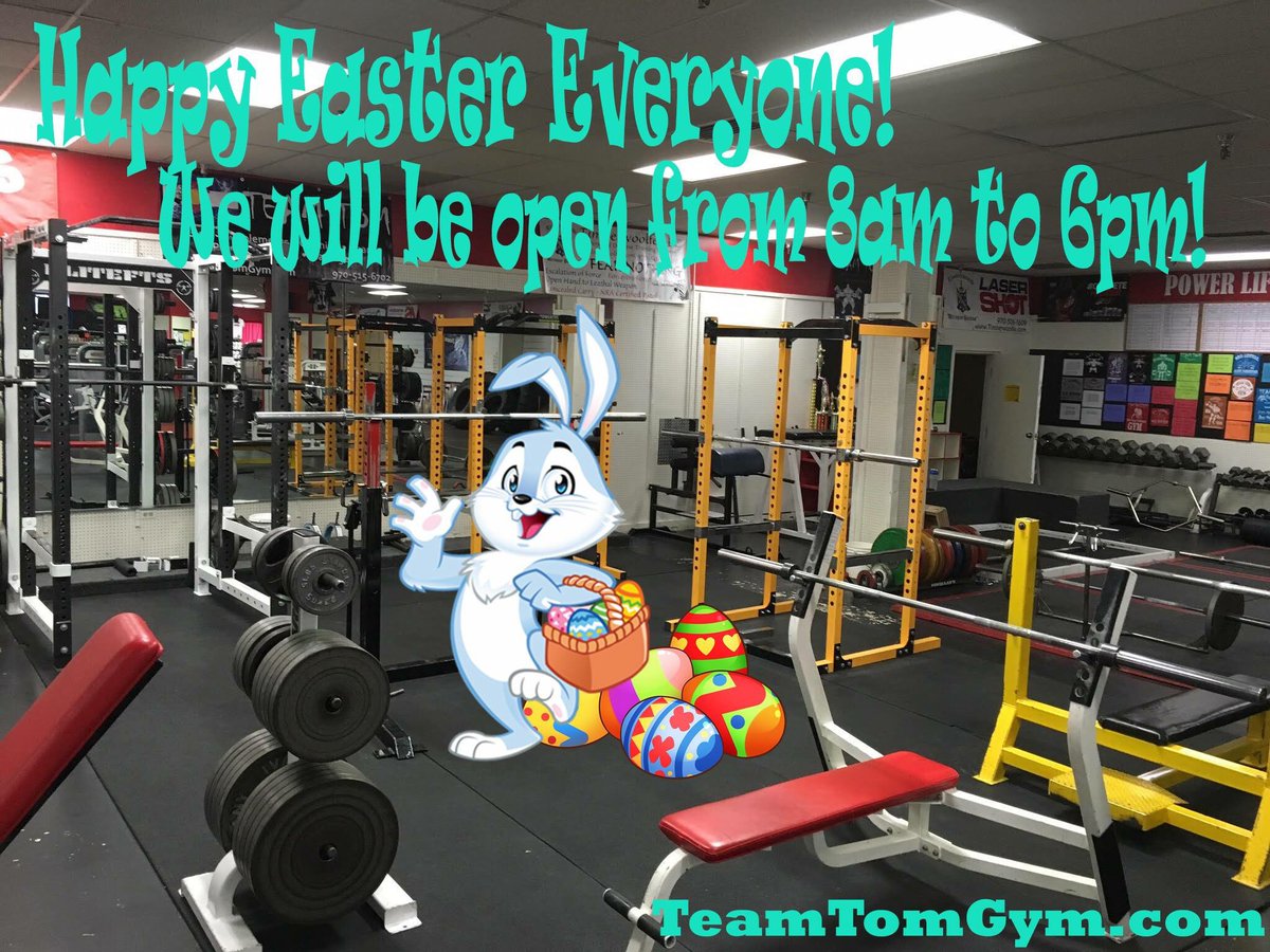 TeamTomFit's tweet image. Happy Easter. Day passes are available so bring friends &amp;amp; family.  #happyeaster #easterworkout #greeleygym #fitfam