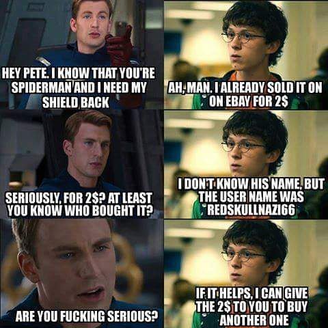 atp1315's tweet photo. #SpiderMan #CaptainAmerica #TeamSpidy #TeamCap #Marvel #TomHolland #ChrisEvans #CivilWar #AllThingsDCMarvel #shield https://t.co/OIZXQDa1n6