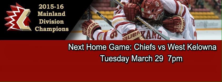 <a href="/Chiefs_Hockey/">Chilliwack Chiefs</a> round 3 starts Tuesday @ProsperaCentre at 7pm. Please help spread the word #Chilliwack