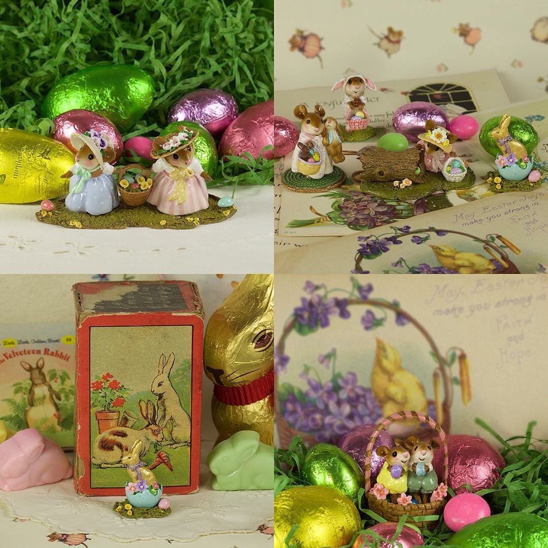 weeforestfolk's tweet photo. Happy Easter! Here are a few of our #Easter #mouseminiatures some new, some retired. #weeforestfolk #cute #handmade https://t.co/WTK0u96okL