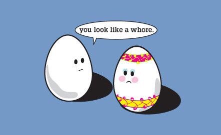 RDZOMBIE's tweet photo. Awww no she doesn't. Lol 😂 #easterlaughs #eastereggs https://t.co/Z0TM2suvnj