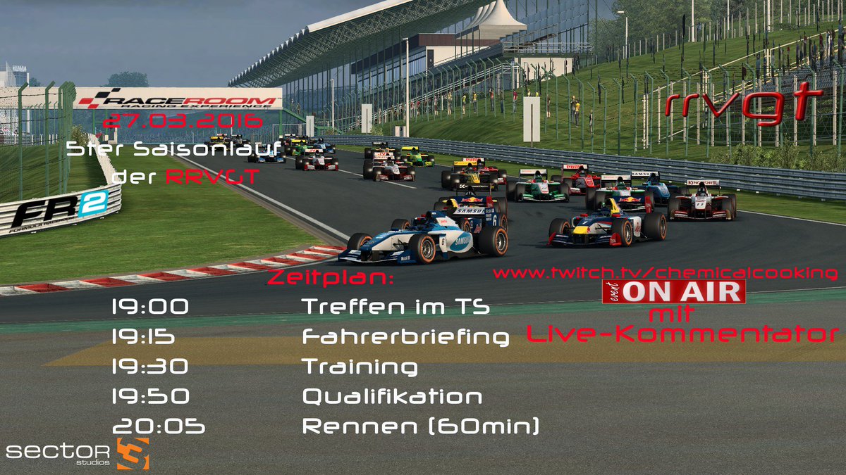 rrvgtde's tweet photo. boring sunday Snday eve? not with us #RRVGT @raceroom #FR2 @HungaroringF1 watch live https://t.co/o86KAgMB3W https://t.co/3HRheHQa0t