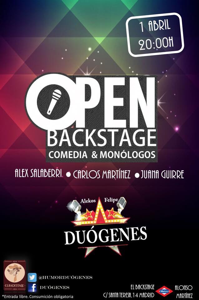 HumorDuogenes's tweet photo. Aquí tenemos el cartel de nuestra reaparición! Os esperamos a todos el próximo fin de semana!! 🎤 https://t.co/9bkvK0In93