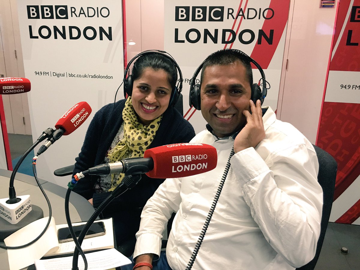BBCRadioLondon's tweet photo. Husband and Wife Amrita and Bipin talk starting a new business in #London #MayorElections @Sunnyandshay #fashostyle https://t.co/X6L9s39Xmo