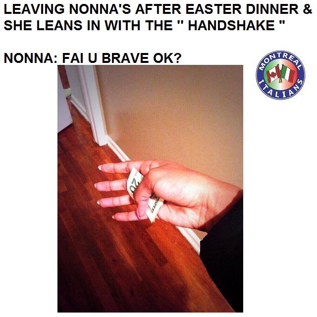 Nonna's special handshake #Pasqua2016  #montreal #italians #montrealitalians