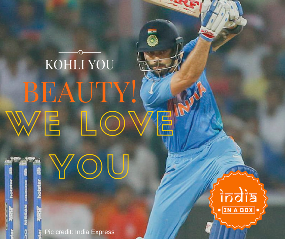 indiainaboxus's tweet photo. Kohli you #beauty!!! Go #TeamIndia !! What a team effort. #viratkohli Lots of Love Team #IndiaInABox #IndvsAus https://t.co/DoXJ6ZumPk