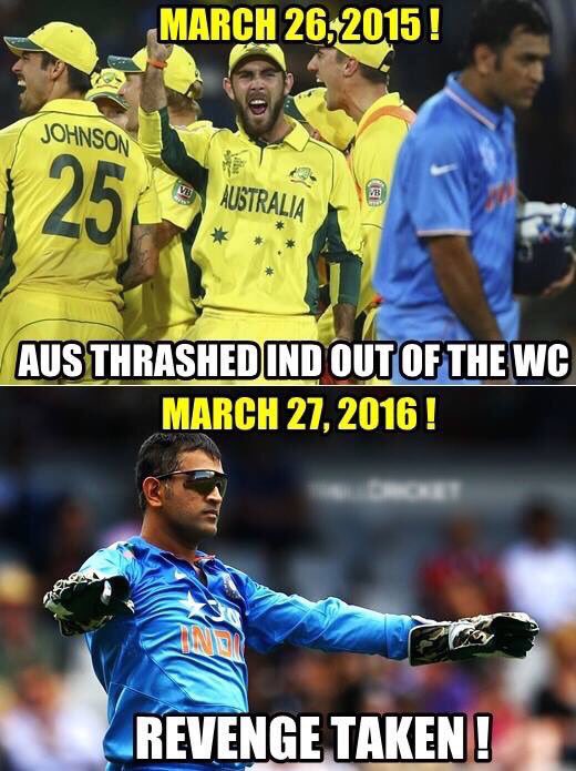 TinyMarkTwain's tweet photo. Revenge is a dish best served whenever you get the next chance. #IndvsAus https://t.co/N63YTJ3BTx