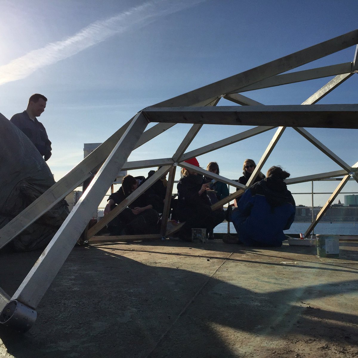 illutron's tweet photo. During easter we erected a dome on our rooftop. It's going to be filled with plants soon! 🌞🌞🍂☘🍀☘🌞🌞 https://t.co/5nNHXx1DkY